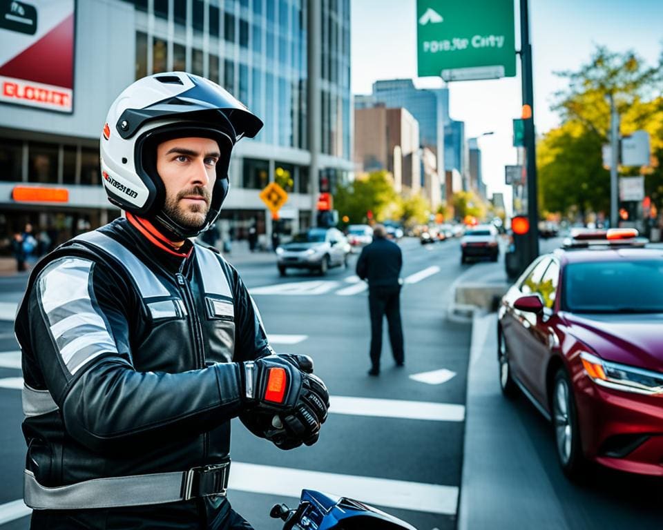 Veiligheidsmaatregelen motorrijden in de stad