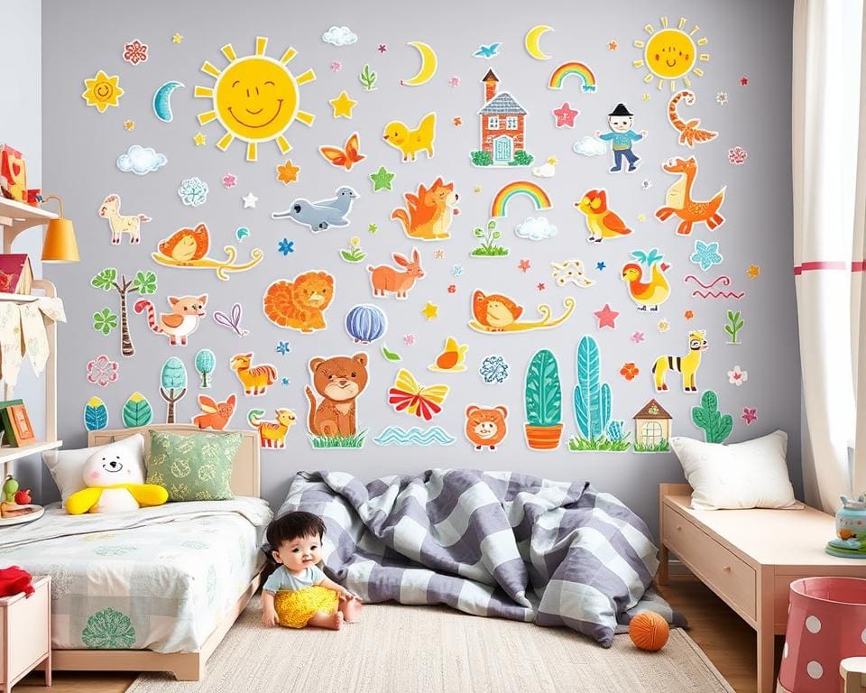 Decoratieve muurstickers voor kinderkamers voor creativiteit